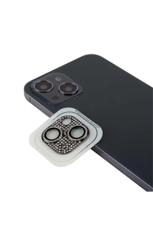 Techaks TCHS-CL-08-iPhone 13 Iphone 13 Uyumlu Zore Cl-08 Kamera Koruyucu-Siyah