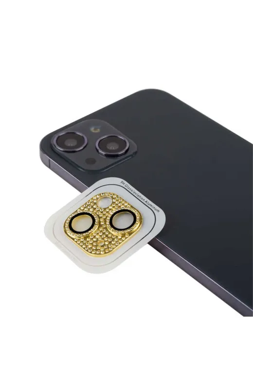 Techaks TCHS-CL-08-iPhone 13 Iphone 13 Uyumlu Zore Cl-08 Kamera Koruyucu-Gold