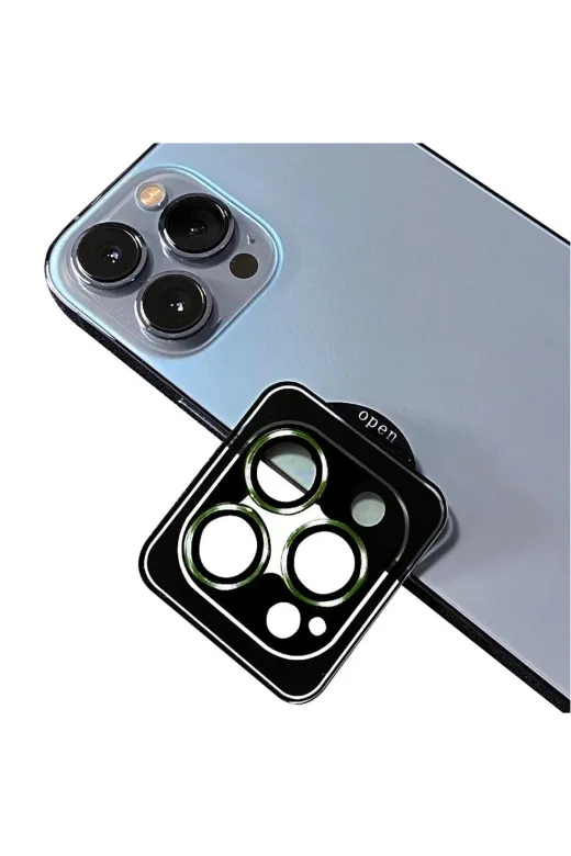 Techaks TCHS-CL-09-iPhone 12 Pro Iphone 12 Pro Uyumlu Zore Cl-09 Kamera Koruyucu-Koyu Yeşil