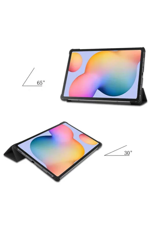 Techaks TCHS14845 Galaxy Tab S7 Plus T970  Uyumlu Zore Smart Cover Standlı 1-1 Kılıf-Kırmızı