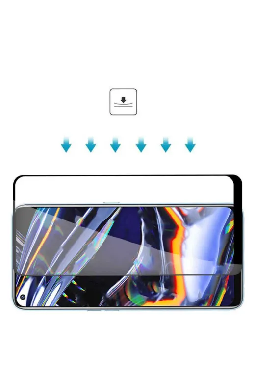 Techaks TCHS15599 Realme 7 Pro Uyumlu Kenarları Kırılmaya Dayanıklı Cam Ekran Koruyucu