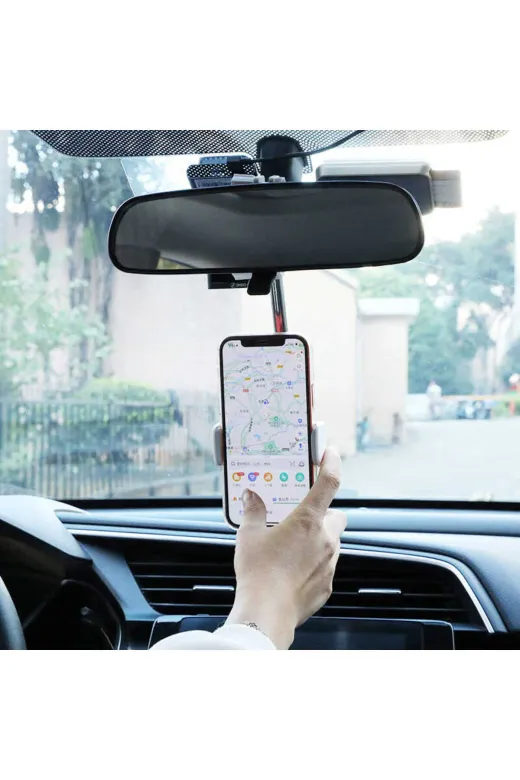 Techaks TCHS16781 Zore Lg-01 Dikiz Aynası Telefon Tutucu-Beyaz