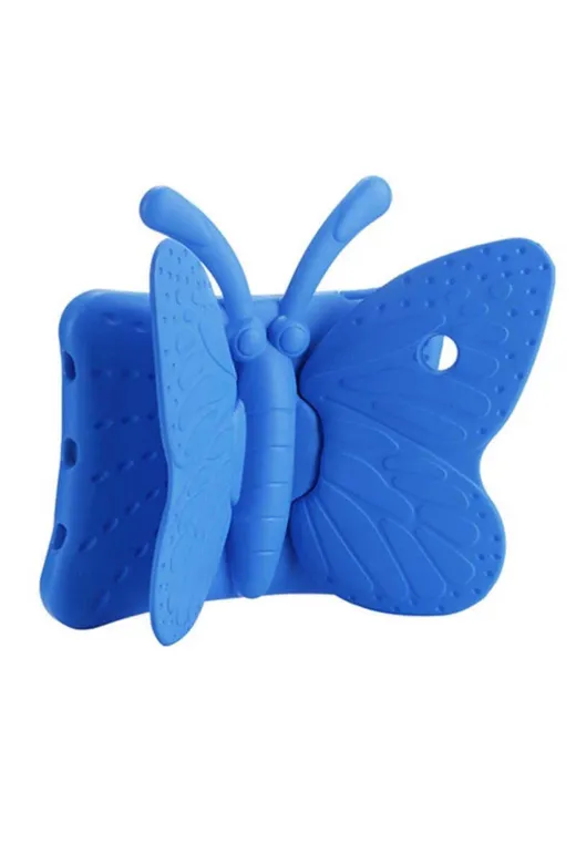 Techaks TCHS18474 Ipad 10.2 2021 (9.nesil)  Uyumlu Zore Butterfly Standlı Tablet Kılıf-Mavi