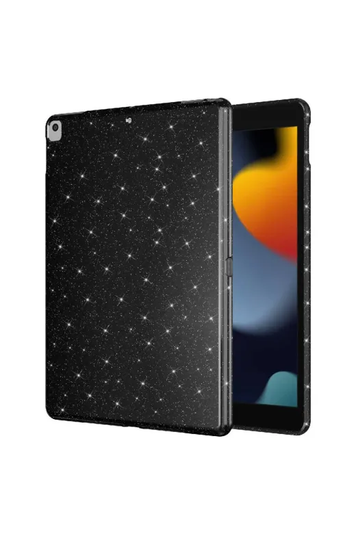 Techaks TCHS30611 Ipad 10.2 (8 Nesil) Simli Parlak Görünümlü Uyumlu Zore Tablet Koton Kılıf-Pembe Koyu