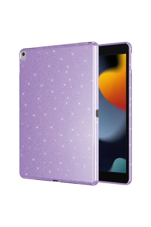Techaks TCHS30611 Ipad 10.2 (8 Nesil) Simli Parlak Görünümlü Uyumlu Zore Tablet Koton Kılıf-Pembe Koyu