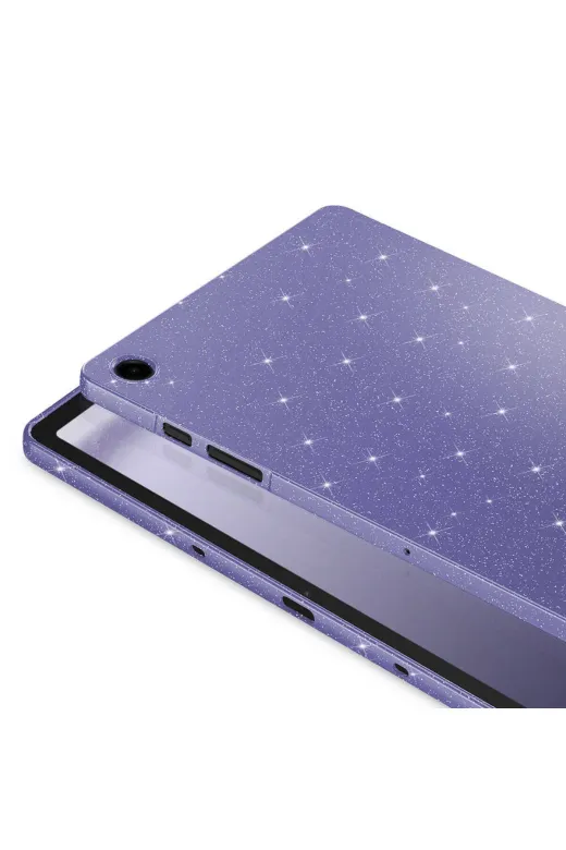 Techaks TCHS32048 Galaxy Tab S9 Simli Parlak Görünümlü Uyumlu Zore Tablet Koton Kılıf-Gümüş