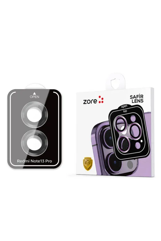 Techaks TCHS32086 Xiaomi Redmi Note 13 Pro 4G Zore Kamera Lens Koruyucu Cam Filmi-Siyah