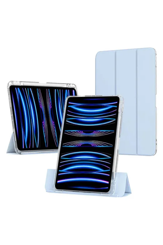 Techaks TCHS32349 Ipad Air 11 2024 Kılıf Magnetik Ayrılabilen Aihttgli Uyumlu Zore Sliding Tablet Kılıfı-Lavender