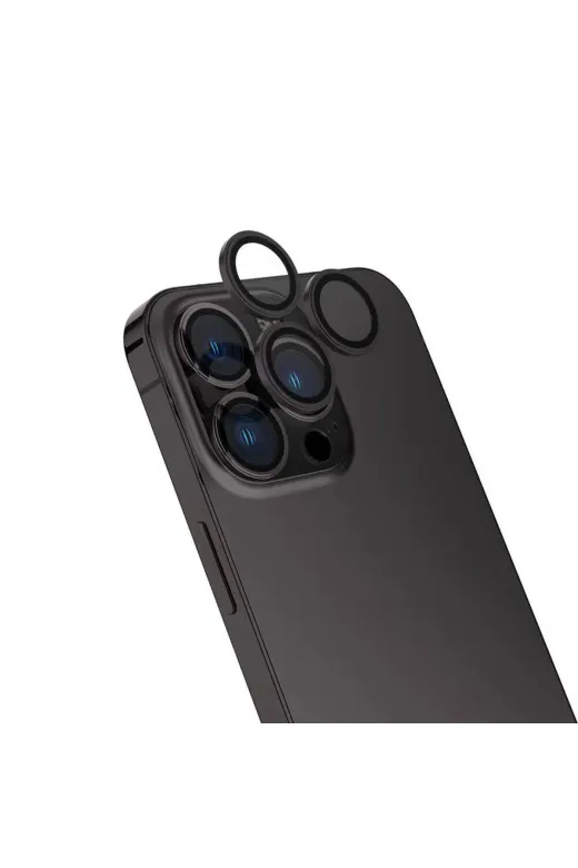 Techaks TCHS33031 Apple Iphone 16 Pro Zore Cl-15 Parmak İzi Bırakmayan Anti-Reflective Kamera Lens Koruyucu-Siyah