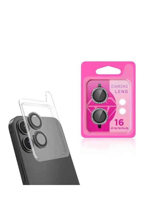 Techaks TCHS33353 Apple Iphone 16 Zore Cl-06 Kamera Lens Koruyucu-Siyah