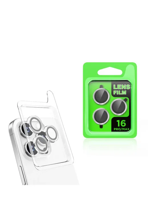 Techaks TCHS33359 Apple Iphone 16 Pro Zore Cl-07 Kamera Lens Koruyucu-Gümüş