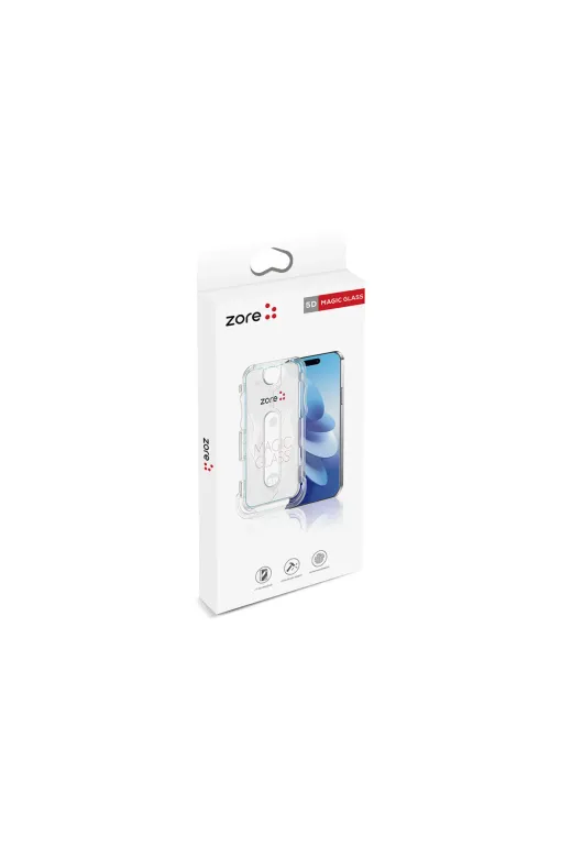 Techaks TCHS33548 Iphone 16 Pro Zore Kolay Uygulama Aparatlı 5D Magic Glass Cam Ekran Koruyucu