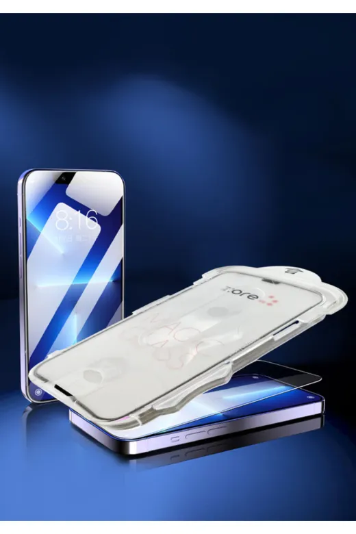 Techaks TCHS33548 Iphone 16 Pro Zore Kolay Uygulama Aparatlı 5D Magic Glass Cam Ekran Koruyucu