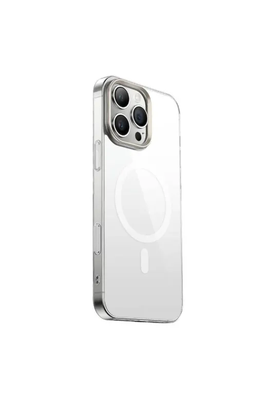 Techaks TCHS33792 Apple Iphone 16 Pro Kılıf Magsafe Şarj Özellikli Şeffaf Cam Arka Yüzey Zore G-Glass Kapak-Şeffaf