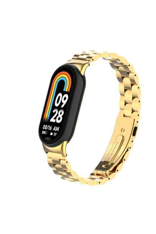 Techaks TCHS33911 Xiaomi Mi Band 8 Krd-04 Metal Kordon-Gold