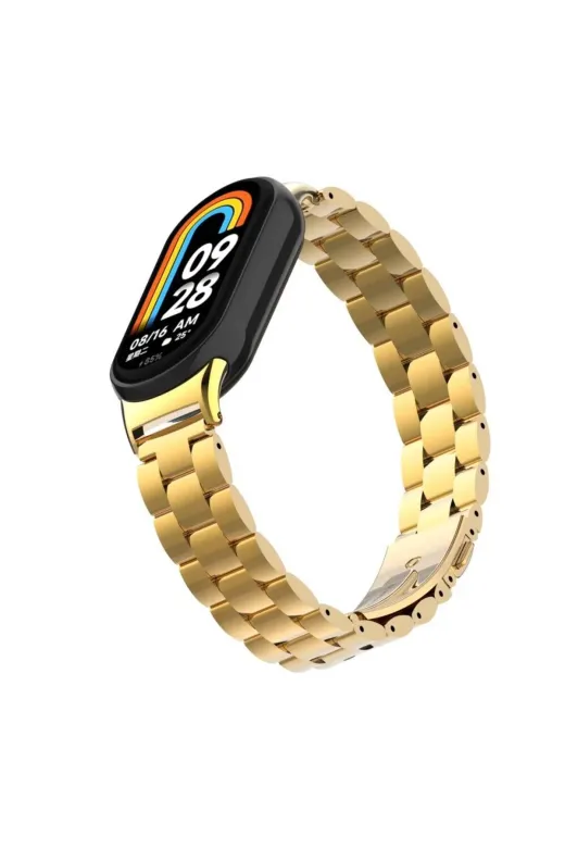 Techaks TCHS33911 Xiaomi Mi Band 8 Krd-04 Metal Kordon-Gold