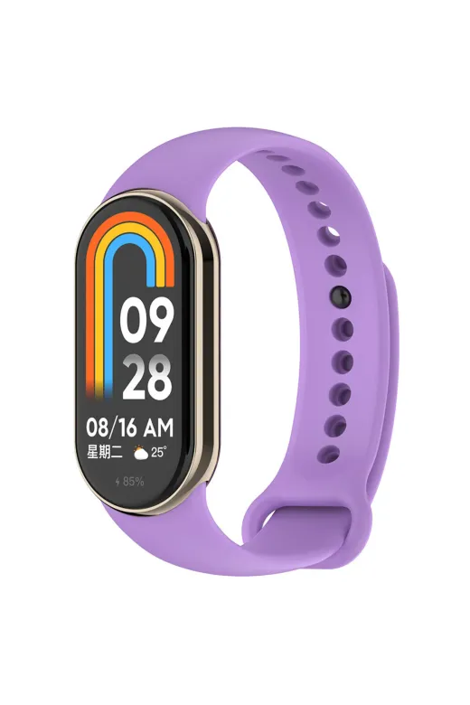 Techaks TCHS33970 Xiaomi Mi Band 9 Serisi Klasik Kordon Silikon Strap Kayış-Lila