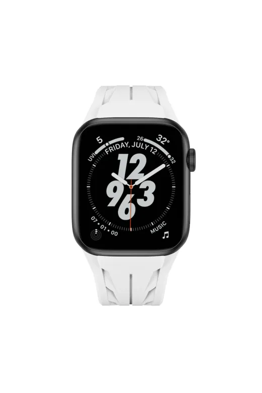 Techaks TCHS34269 Apple Watch 7 45Mm Krd-127 Metal Tokalı Silikon Kordon-Turuncu
