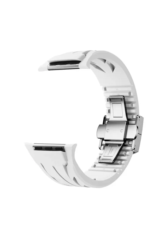 Techaks TCHS34269 Apple Watch 7 45Mm Krd-127 Metal Tokalı Silikon Kordon-Turuncu