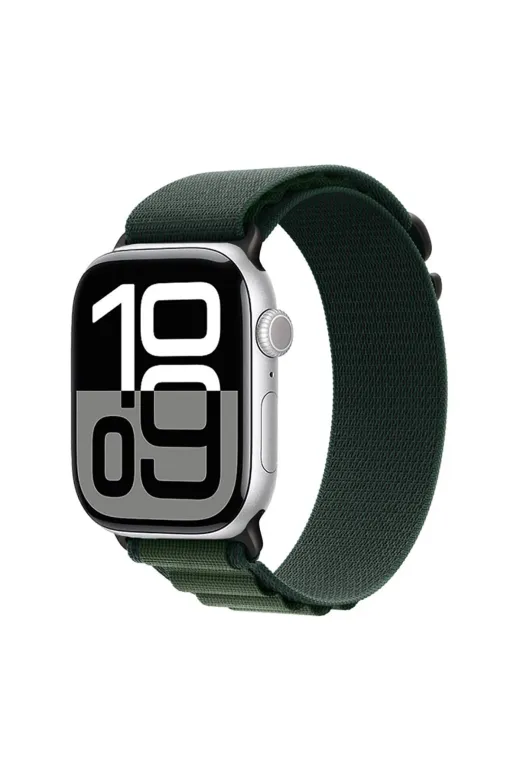 Techaks TCHS34454 Watch 10 42Mm Uyumlu Zore Krd-74 Hasır Kordon-Siyah-Yeşil