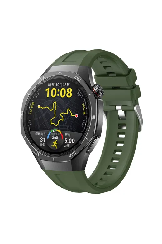 Techaks TCHS34707 Huawei Watch Gt5 Pro 46Mm Uyumlu Zore Krd-130 Silikon Kordon Strap Kayış-Yeşil