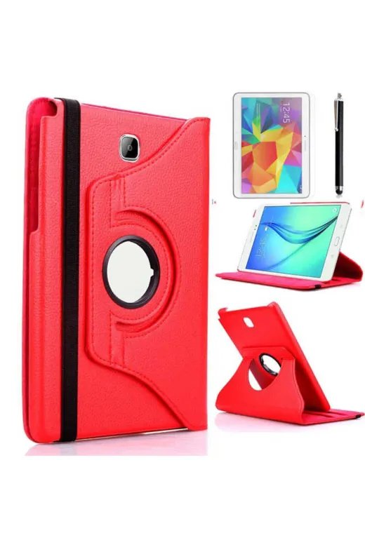 Techaks TCHS4921 Galaxy Tab A T580 10.1  Uyumlu Zore Dönebilen Standlı Kılıf-Kırmızı