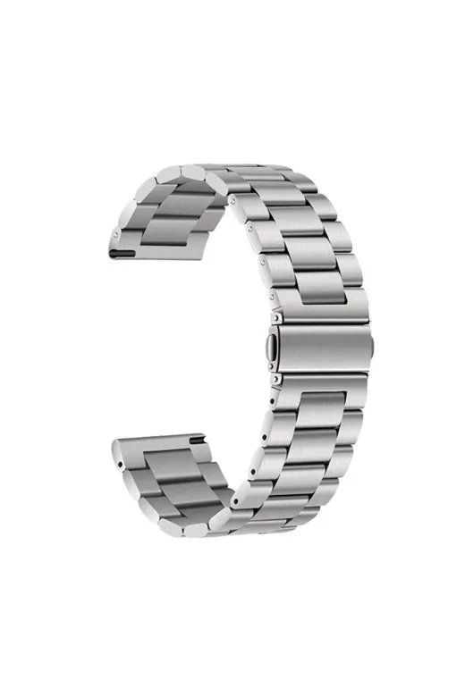 Techaks TYC468B3C458A5C6DA36FB910 Galaxy Watch Active 2 44Mm Clo- Band-04 20Mm Metal Kordon-Gümüş