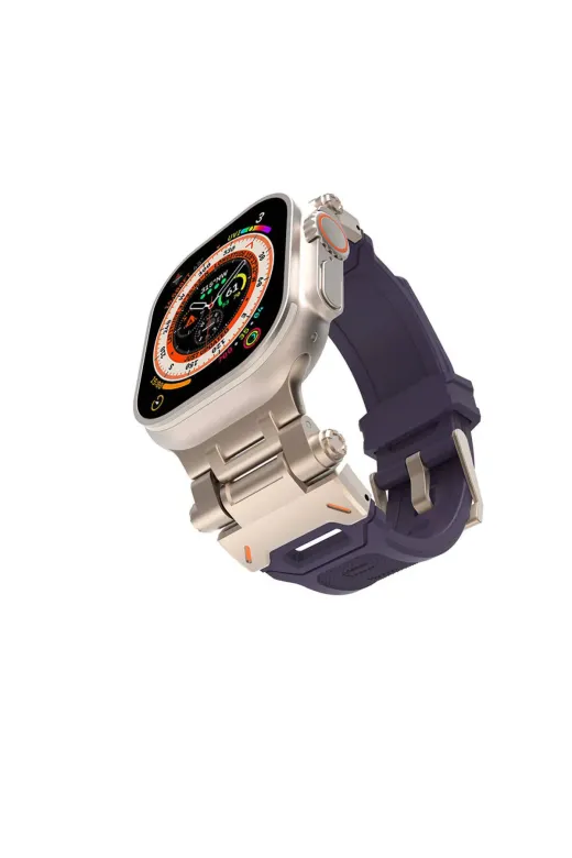 Techaks TYCC26AC434711E372DE2D009 Watch 42Mm Clo- Krd-108 Metal Başlıklı Silikon Kordon-Starlight Purple