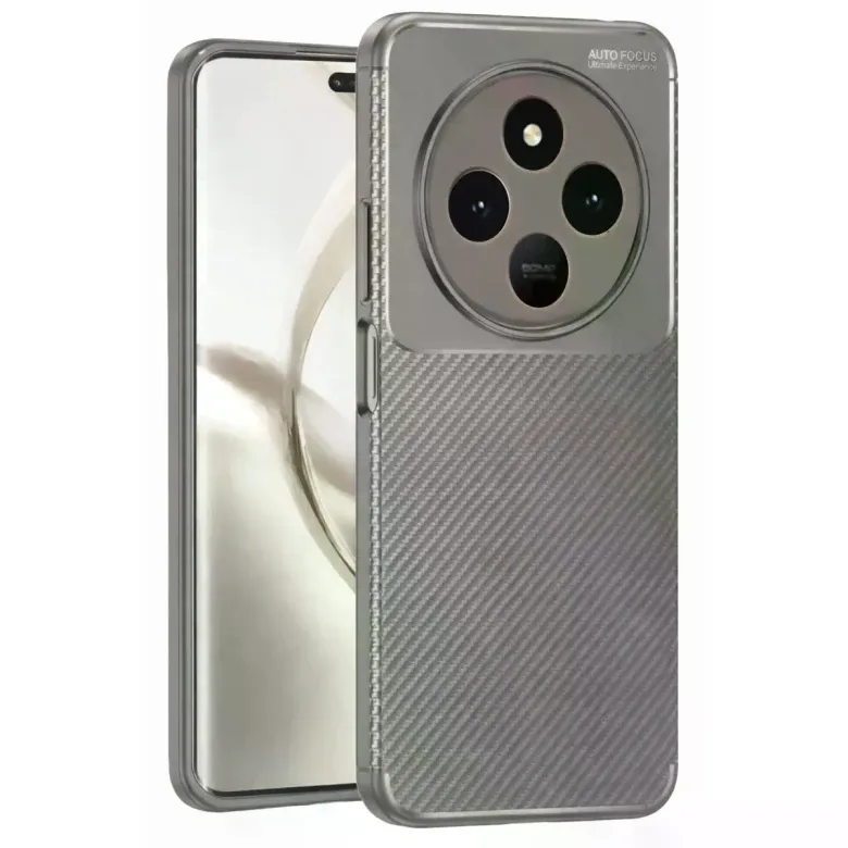Tecno Spark 30 Kılıf Auto Focus Karbon Kapak - Gri