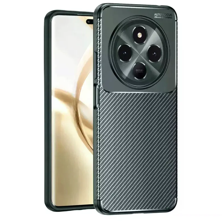Tecno Spark 30 Kılıf Auto Focus Karbon Kapak - Koyu Yeşil