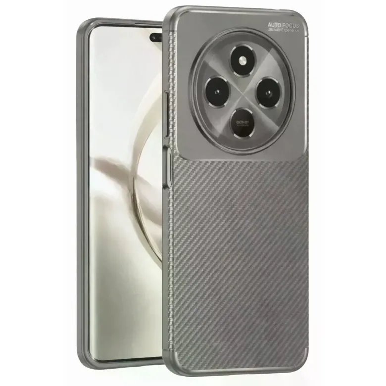 Tecno Spark 30c Kılıf Auto Focus Karbon Kapak - Gri