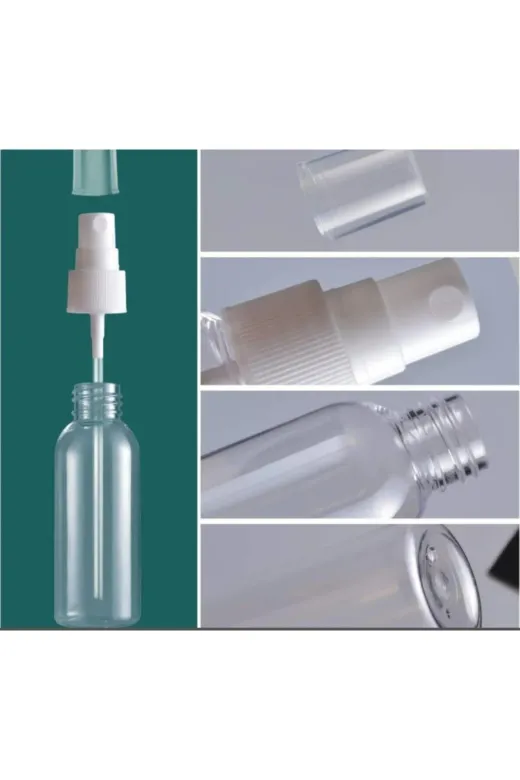 tedmar 6958697609104 50 Adet 100 Ml Sprey Başlıklı Kolonya, Dezenfektan, Likit Şişesi 50X100 Ml - 100 Ml