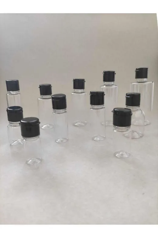 tedmar TYBU4MFXIVN760GD38 100 Adet 50 Ml Siyah Fliptop Kapaklı Kolonya, Dezenfektan, Likit Şişesi