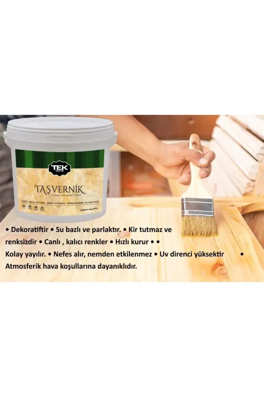 TEK BOYA 8697562962017 Tek Taş Vernik Su Bazli 2.5 Lt