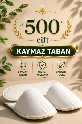 Tek Kullanımlık Otel Terliği Beyaz Hijyenik Çift Ambalajlı Misafir Terliği 500 Çift