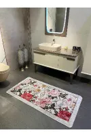 Tekli Çiçek Desenli Beauty Lateks Taban Banyo Paspas (EBAT 60X100)