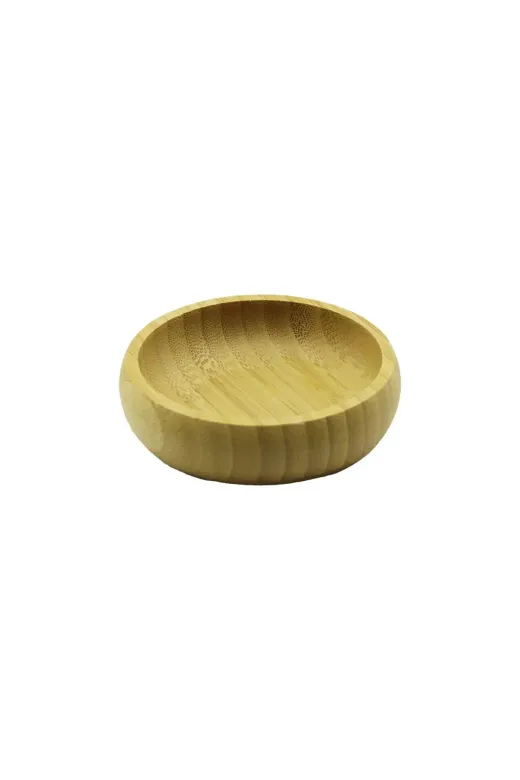 Tekli - MİNİ=8.5CM Ahşap Bambu Çerezlik - Lokumluk Kase