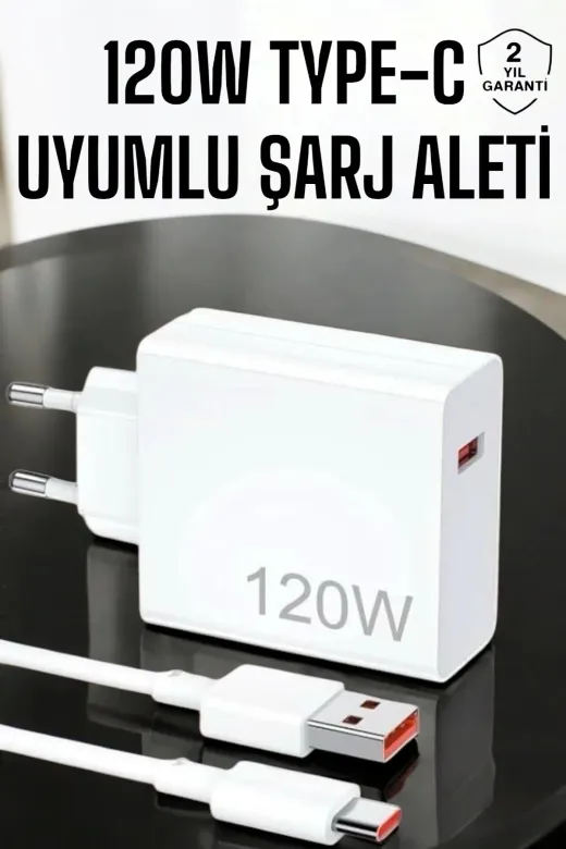 teknodayım UCZ120WŞARJ2 120W Şarj Aleti Type-C Uyumlu Turbo Şarj Aleti