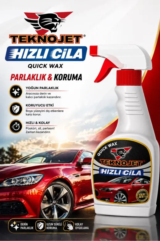 TEKNOJET TYC00192606394 Hızlı Oto Cila Spreyi 500 Ml - Su İtici Parlatıcı Ve Boya Koruyucu Hidrofobik Etki