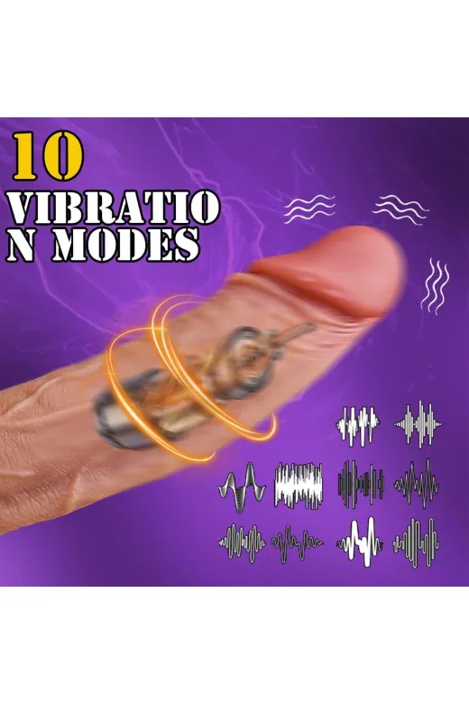 Telefon Kontrollü Hareketli Gerçekçi Dildo Vibratör Esmer