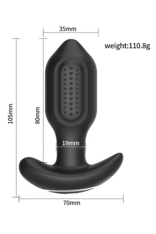 Telefon Kontrollü Titreşimli Anal Plug (Siyah)