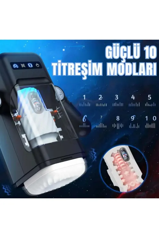 Telefon Tutuculu Isıtmalı İleri Geri Hareketli Ve Titreşimli Otomatik Suni Vajina Mastürbatör