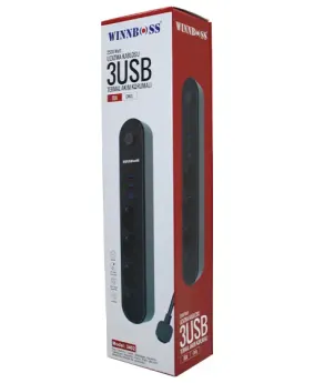 TERMAL AKIM KORUMALI 4LÜ PRİZ 3XUSB 2MT ANAHTARLI UZATMA KABLO SİYAH 10A - 2500W (4745)