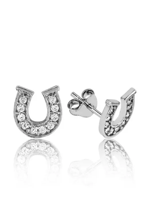 Tienda Elegante EA1160107TND Gümüş Nal Çivili Küpe
