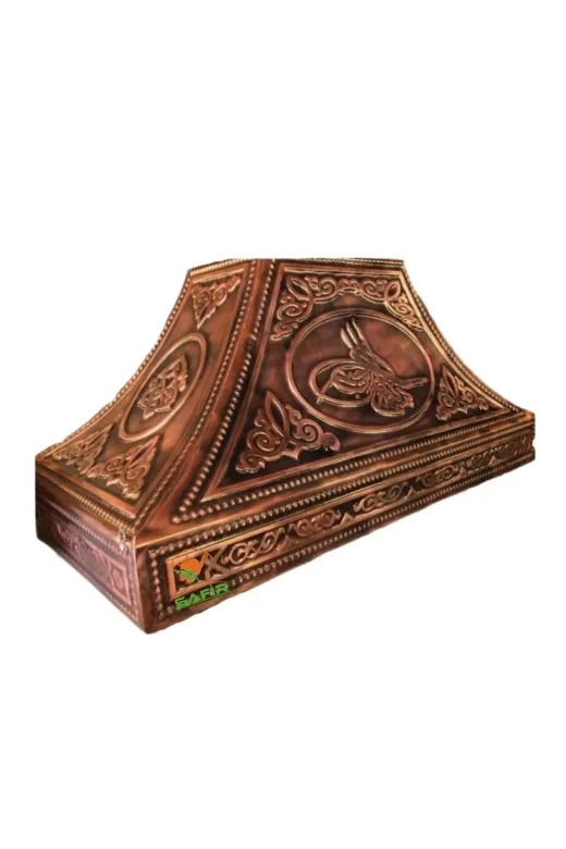 Tiryaki BAKIR DAVLUMBAZ 80 CM 2Lİ Bakır Davlumbaz 2 Gözlü Çay Kazanına Göre Bakır Davlumbaz Çay Ocağı Davlumbazı A Kalite Safir
