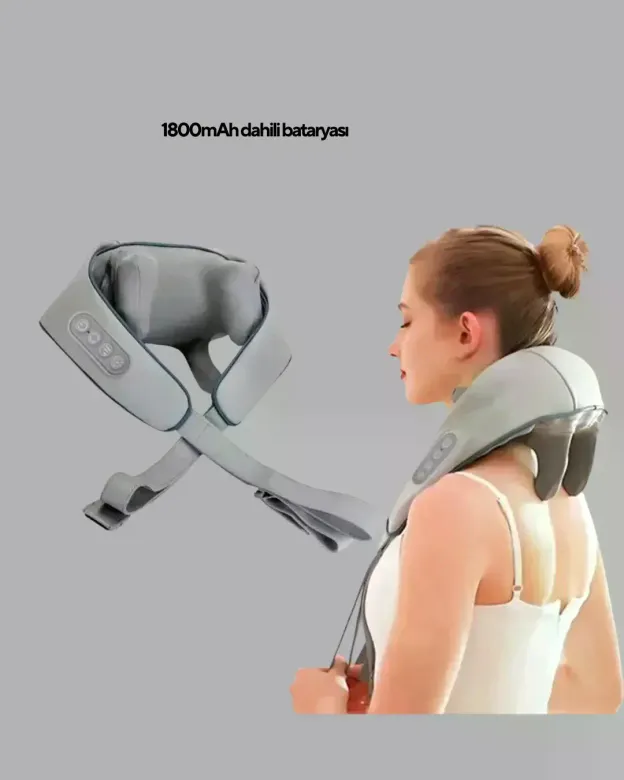 Titreşimli Boyun Masaj Cihazı Isı Terapili Şarjlı VNB-01 Ergonok U Tasarım