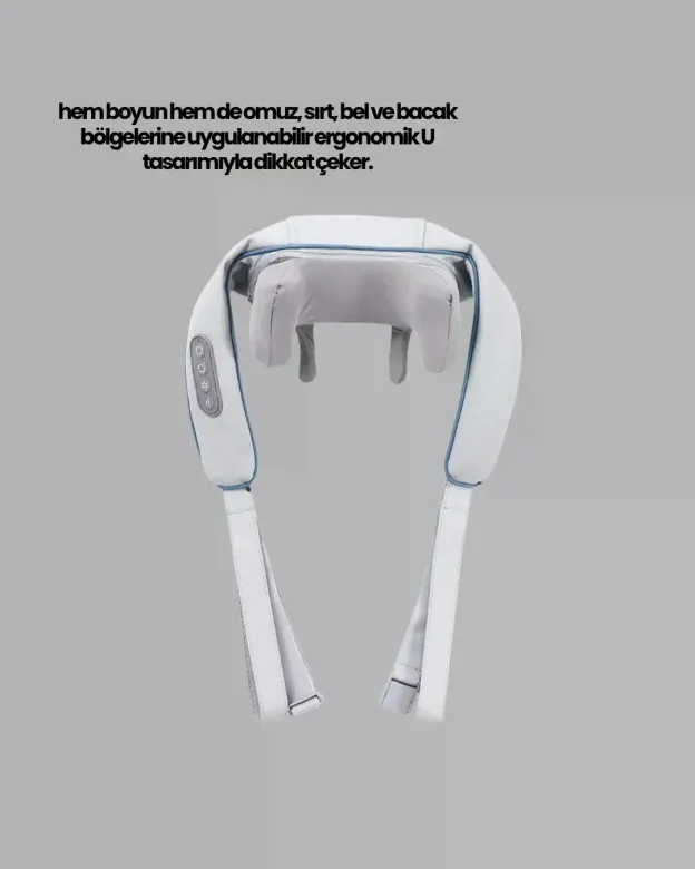 Titreşimli Boyun Masaj Cihazı Isı Terapili Şarjlı VNB-01 Ergonok U Tasarım