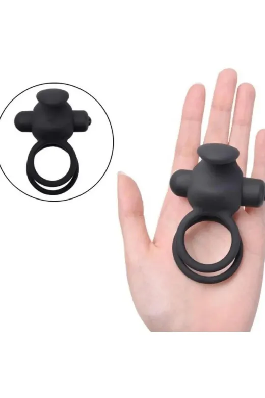 Titreşimli Rabbit Penis Halkası Siyah