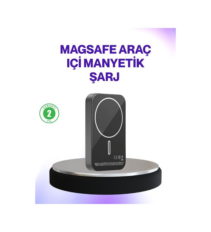 TKNXUCZ15WMAGSAFE-1MKR Mıknatıslı Magsafe Uyumlu Araç Tutucu Kablosuz Şarj Destekli Diğer