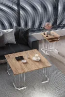 Tokyo Gümüş Atlantik Çam Mdf 4 lü Set Kare C Zigon